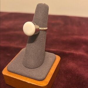 Vintage Silver and White Poison/Pill Ring Adjustable Size 6